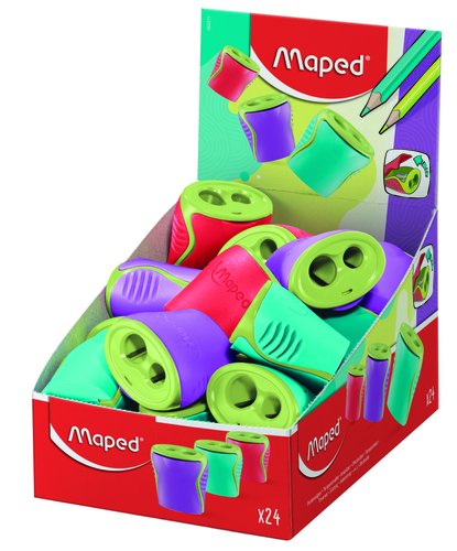 MAPED - Sacapuntas/Afilalapices BOOGY 2 ORIFICIOS EXPOSITOR de 24 (Ref.62211)