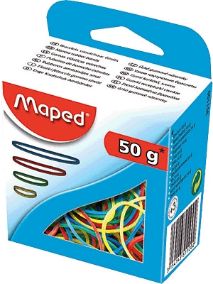 MAPED - EXPOSITOR 12 CAJAS DE GOMAS ELASTICAS COLORES SURTIDOS GROSOR 1,5MM. (Ref.351100)