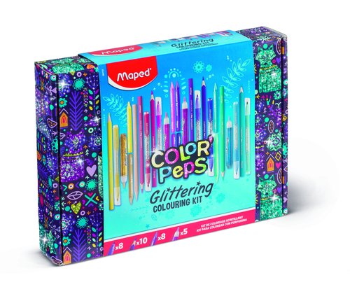 MAPED - KIT DE COLOREADO BRILLANTE GLITTERING COLORES SURTIDOS (Ref.984722)