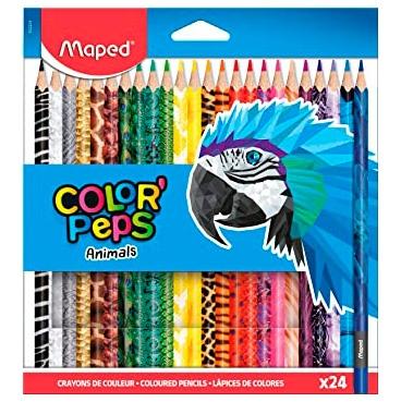 MAPED - LÁPICES DE COLORES ANIMALS COLOR´PEPS SURTIDOS EN ESTUCHE DE 24 (Ref.832224)