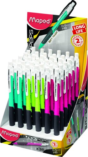 MAPED - PORTAMINAS BLACK PEPS LONG LIFE 0,5 mm EXPOSITOR de 36 (Ref.564040)