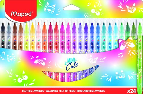 MAPED - ROTULADORES MINI CUTE COLORES SURTIDOS EN ESTUCHE DE 24 (Ref.845406)
