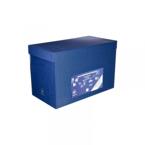 MARIOLA - CAJA TRANSFERENCIA FOLIO DOBLE LOMO CARTON FORRADO EN GELTEX (39X25,5X20 CM) AZUL (Ref.1689AZ)