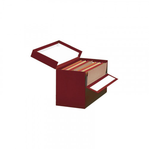 MARIOLA - CAJA TRANSFERENCIA FOLIO DOBLE LOMO CARTON FORRADO EN GELTEX (39X25,5X20 CM) ROJO (Ref.1689RO)