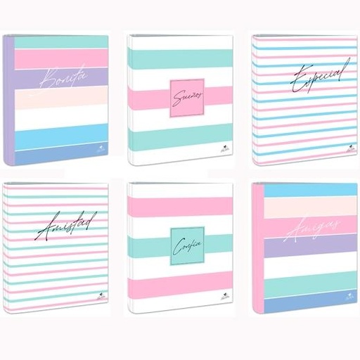 MARIOLA - CARPETA 4 ANILLAS MIXTAS 40MM CARTÓN FORRADO PLASTIFICADO DISEÑOS SURTIDOS (Ref.592RF-EX)