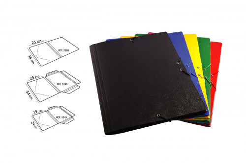 MARIOLA - CARPETA de GOMAS y SOLAPAS CARTON ABG Fº AMARILLO (Ref.5285AM)