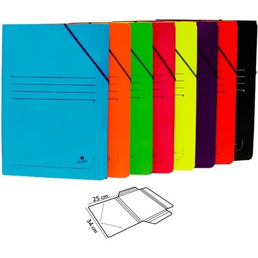 MARIOLA - CARPETA de GOMAS y SOLAPAS CARTON PLASTIF. Fº (colores surtidos) (Ref.1523SU)