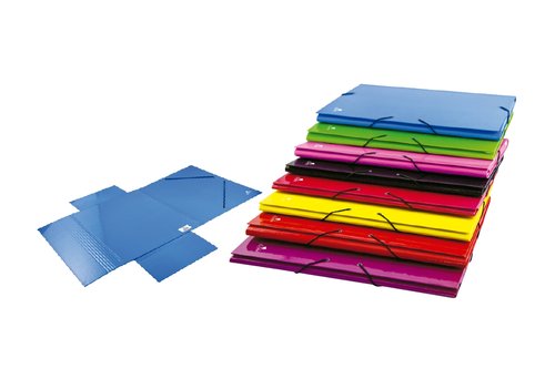 MARIOLA - CARPETA de GOMAS y SOLAPAS MERIDA CARTON FORRADO Fº AZUL (Ref.4786AZ)