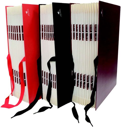 MARIOLA - CLASIFICADOR ACORDEON GELTEX 4º 20 DPTOS.(A-Z) ROJO (Ref.0914RO)