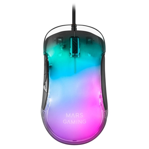 MARS GAMING - Ratón Gaming RGB Chroma-Glow Acabado Espejo 12800 DPI Negro (Ref.MMGLOW)
