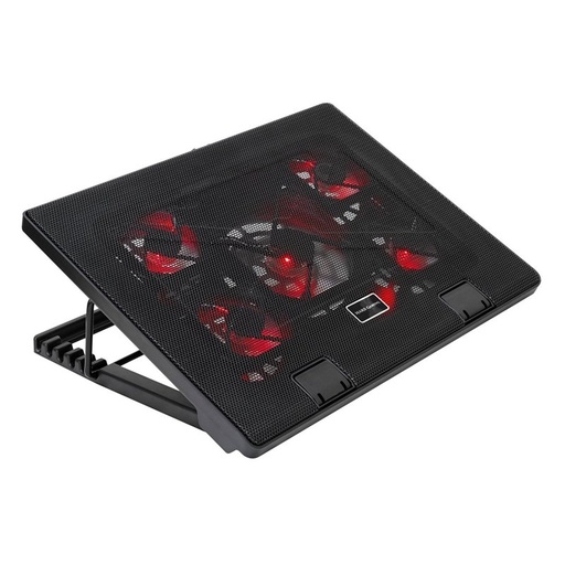 MARS GAMING - GAMING NOTEBOOK COOLER - STAND FUNCTION - UA5 X5 FAN AIRFLOW TECHNOLOGY - RED LIGHTING (Ref.MNBC2)