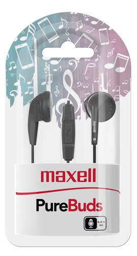 MAXELL - AURICULARES DE BOTON NEGRO M668 (Ref.EARBUD MIC BLACK)