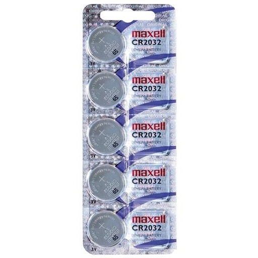 MAXELL - PILAS PLANAS DE LITIO 3V - CR2032 -PACK 5- (Ref.CR2032 E-B5 MXL)