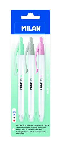 MILAN - BLÍSTER 3 BOLÍGRAFOS P1 EDICIÓN + COLORES SURTIDOS (Ref.BWM10012IBG)
