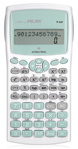 MILAN - BLÍSTER CALCULADORA CIENTÍFICA M240 ANTIBACTERIAL TURQUESA NUEVO (Ref.159110IBGGRBL)
