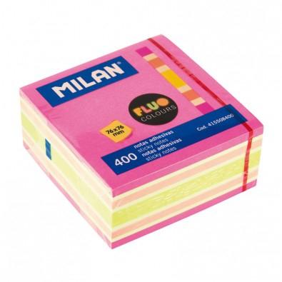 MILAN - BLOC NOTAS ADHESIVAS 400 HOJAS 76X76 FLUOR (Ref.415508400)