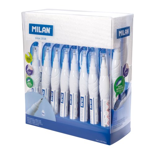 MILAN - BOLÍGRAFO CORRECTOR LÍQUIDO 7ML CAJA 24 UND (Ref.1307924)
