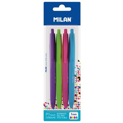 MILAN - BOLÍGRAFO P1 COLOURS BLÍSTER 4U C/SURTIDOS (Ref.BWM10487)
