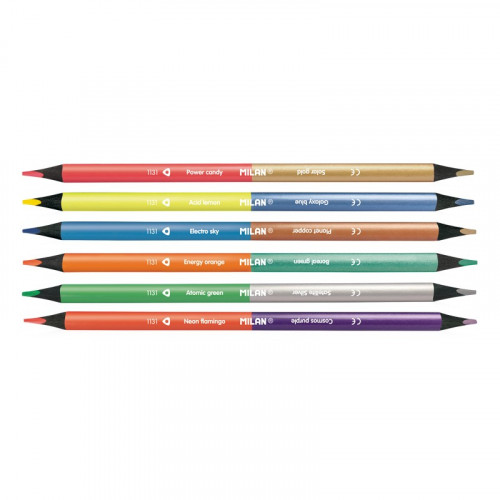 MILAN - CAJA DE 6 LÁPICES COLORES FLUORESCENTES METALALIZADOS BICOLOR 0 (Ref.7123306)