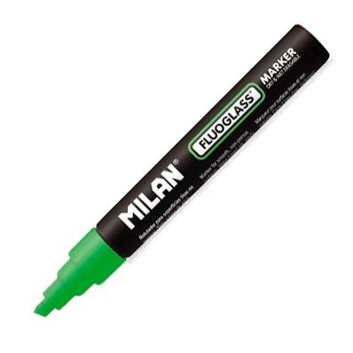 MILAN - FLUOGLASS ROTULADOR BORRABLE VERDE CAJA EXPOSITORA -12U- (Ref.591296012)