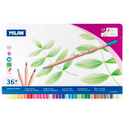 MILAN - LÁPICES DE COLORES MINA GRUESA ESTUCHE METÁLICO DE 36 (Ref.726136)