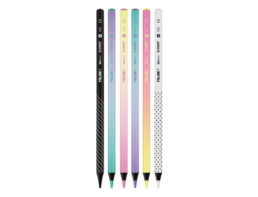 MILAN - LAPICES de COLORES SUNSET MINA GRUESA ESTUCHE DE 6 (Ref.71522206)