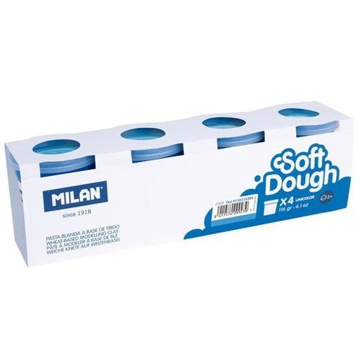 MILAN - PASTA BLANDA SOFT DOUGH CAJA 4 BOTES 116GR AZUL (Ref.9135115204)