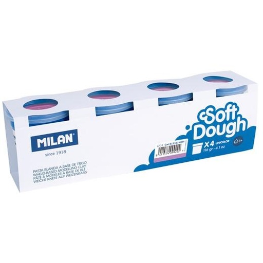 MILAN - PASTA BLANDA SOFT DOUGH CAJA 4 BOTES 116GR LILA (Ref.9135114004)