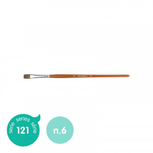 MILAN - PINCEL ESCOLAR PLANO SERIE 121, Nº 6 (Ref.412106)