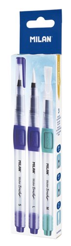MILAN - PINCELES CON DEPÓSITO RECARGABLE PARA AGUA CAJA DE 3U SURTIDOS (Ref.04C403)