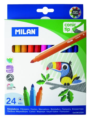 MILAN - ROTULADOR FIBRA PUNTA CONICA ESTUCHE 24 (Ref.612324)