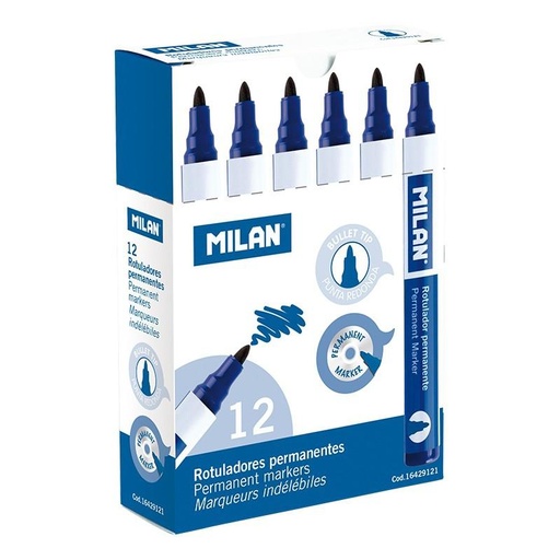 MILAN - ROTULADOR PERMANENTE PUNTA REDONDA AZUL -12U- (Ref.16429121)