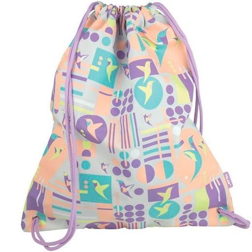 MILAN - SACO PORTATODO CON TIRAS GRANDE SUGAR COLIBRÍ PASTEL ROSA/GRIS (Ref.08420SCL)