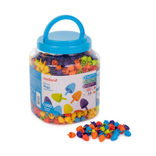 MINILAND - BOTE DE 1300 PEGS DE 15mm PARA PIZARRA DE MOSAICOS (Ref.31848)