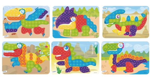 MINILAND - JUEGO LAMINAS DINO 31X21 CM PACK DE 6 UNIDADES (Ref.31864)