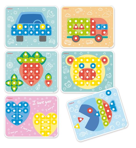 MINILAND - JUEGO SUPERPEGS CIUDAD COLORES BRILLANTES PACK de 6 (2-5 años) (Ref.95025)