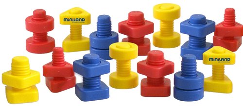 MINILAND - SET DE 72 TORNILLOS Y TUERCAS + ACTIVIDADES (Ref.31759)