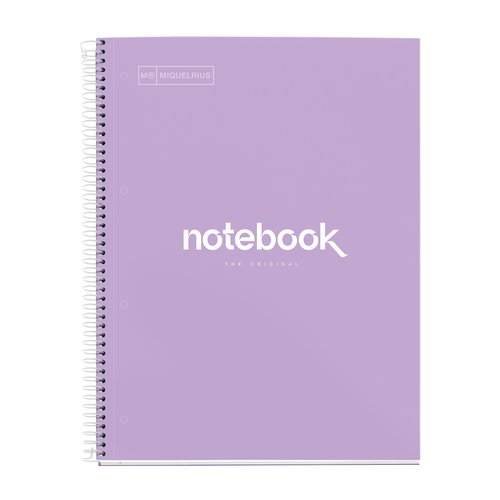 MIQUELRIUS - BLOC EMOTIONS NOTEBOOK 1 micro.tapa DURA A4 80h 90g CUADRIC.5x5 LAVANDA (Ref.46055)