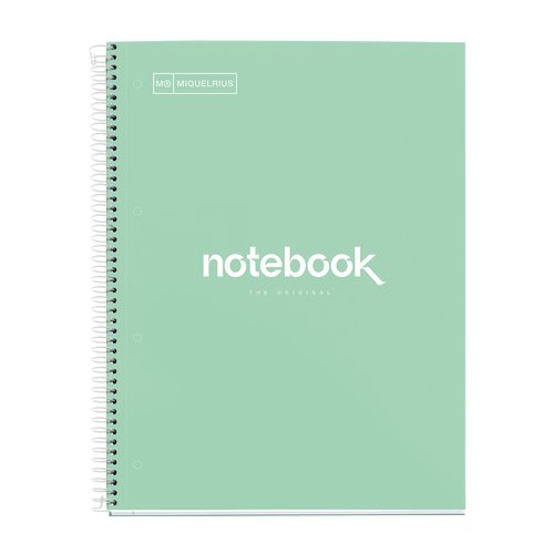 MIQUELRIUS - BLOC EMOTIONS NOTEBOOK 1 micro.tapa DURA A4 80h 90g CUADRIC.5x5 MENTA (Ref.46050)