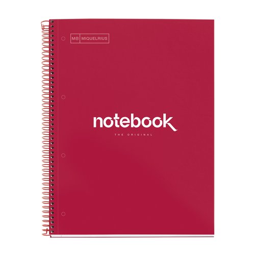 MIQUELRIUS - BLOC EMOTIONS NOTEBOOK 1 micro.tapa DURA A4 80h 90g CUADRIC.5x5 ROJO (Ref.46053)