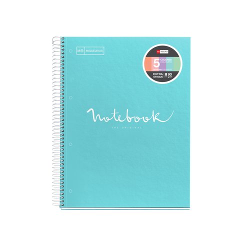 MIQUELRIUS - BLOC EMOTIONS NOTEBOOK 5 micro.tapa DURA A4 120h 90g CUADRIC.5x5 AZUL CIELO (Ref.46064)
