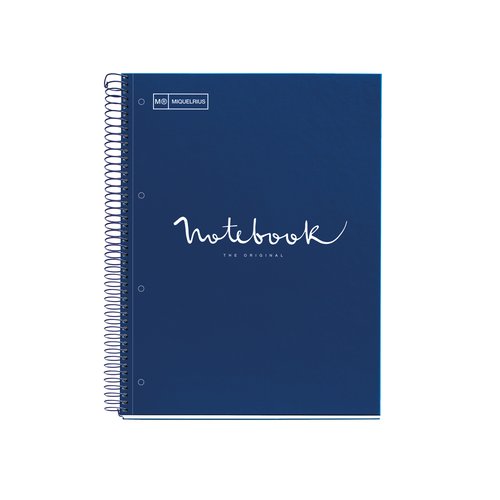MIQUELRIUS - BLOC EMOTIONS NOTEBOOK 5 micro.tapa DURA A5 120h 90g HORIZ.7mm MARINO (Ref.49941)