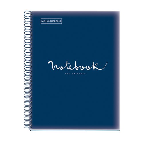 MIQUELRIUS - BLOC EMOTIONS NOTEBOOK 5 micro.tapa PP A4 120h 90g CUADRIC.5x5 MARINO (Ref.46069)