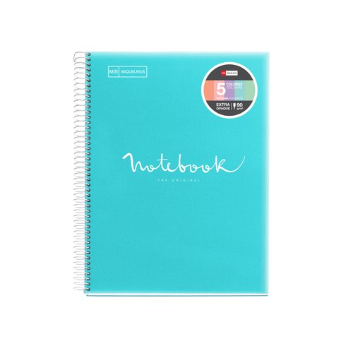 MIQUELRIUS - BLOC EMOTIONS NOTEBOOK 5 micro.tapa PP A4 120h 90g HORIZONTAL AZUL CIELO (Ref.48567)