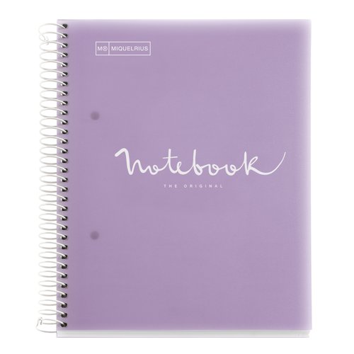MIQUELRIUS - BLOC EMOTIONS NOTEBOOK 5 micro.tapa PP A5 120h 90g CUADRIC.5x5 LAVANDA (Ref.46104)
