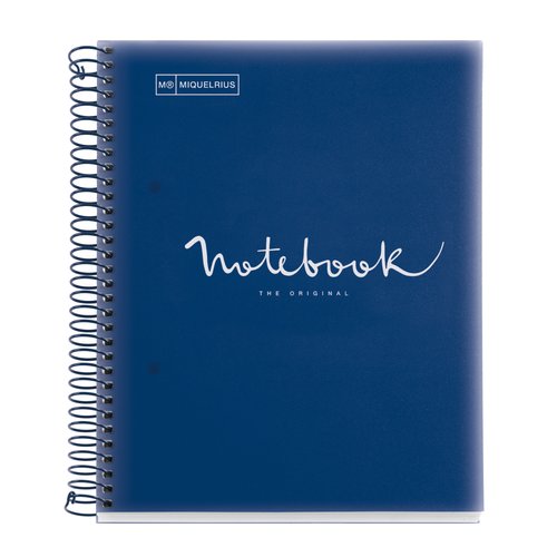MIQUELRIUS - BLOC EMOTIONS NOTEBOOK 5 micro.tapa PP A5 120h 90g CUADRIC.5x5 MARINO (Ref.46101)
