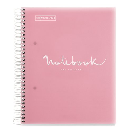 MIQUELRIUS - BLOC EMOTIONS NOTEBOOK 5 micro.tapa PP A5 120h 90g CUADRIC.5x5 ROSA (Ref.46105)