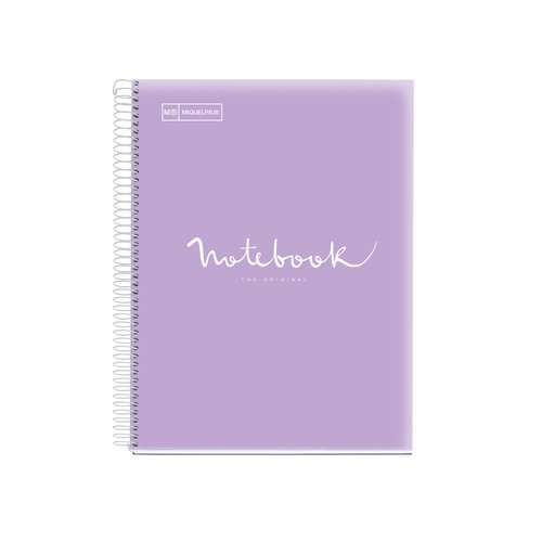 MIQUELRIUS - BLOC EMOTIONS NOTEBOOK 5 micro.tapa PP A5 120h 90g HORIZ.7mm LAVANDA (Ref.49950)
