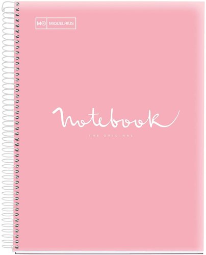 MIQUELRIUS - BLOC EMOTIONS NOTEBOOK 5 micro.tapa PP A5 120h 90g HORIZ.7mm ROSA (Ref.49951)