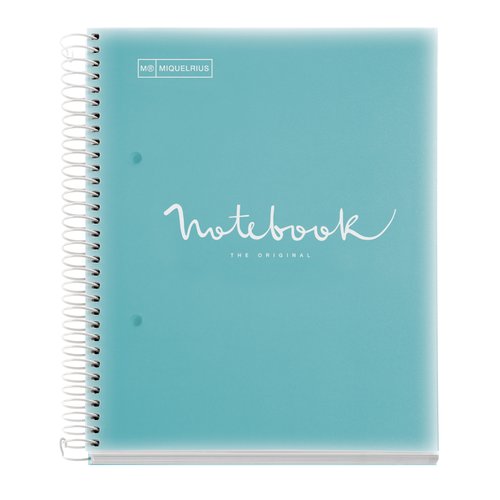 MIQUELRIUS - BLOC EMOTIONS NOTEBOOK 8 micro.tapa PP A5 160h 90g CUADRIC.5x5 AZUL CIELO (Ref.46109)